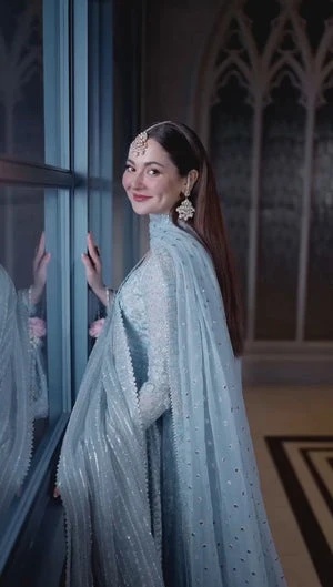 Neorah Miyah pakistani fashion outfit in ivory, blue, teal, green…